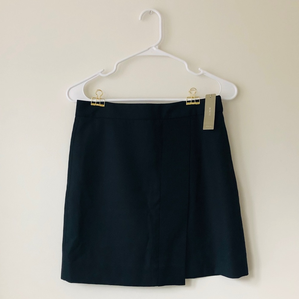 J. Crew Black Tuxedo-Hem Skirt